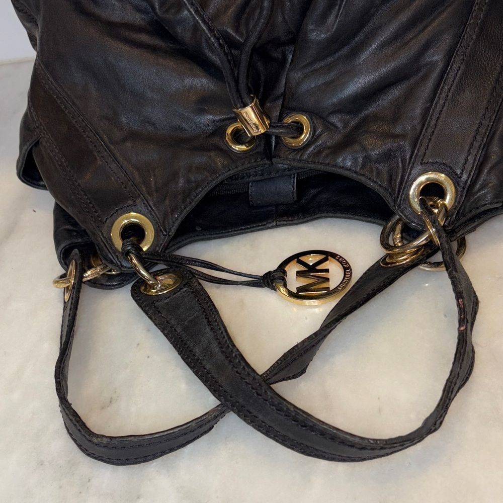 Michael Kors Bag Purse Handbag Leather Ludlow Drawstring Hobo Shoulder Bag - Picture 11 of 16